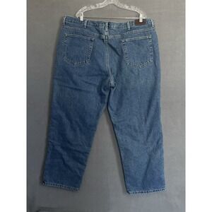 L.L. Bean Men's Plaid Flannel Lined Blue Jeans Size 44 x 28 Comfort Waist 162344